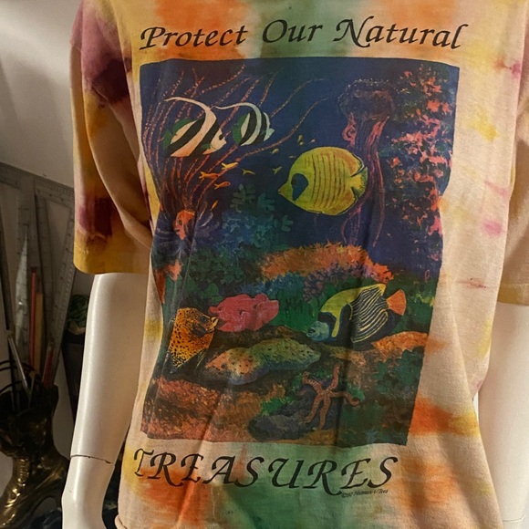 1990 Tie Dye Fish Tshirt - Picture 2 of 6